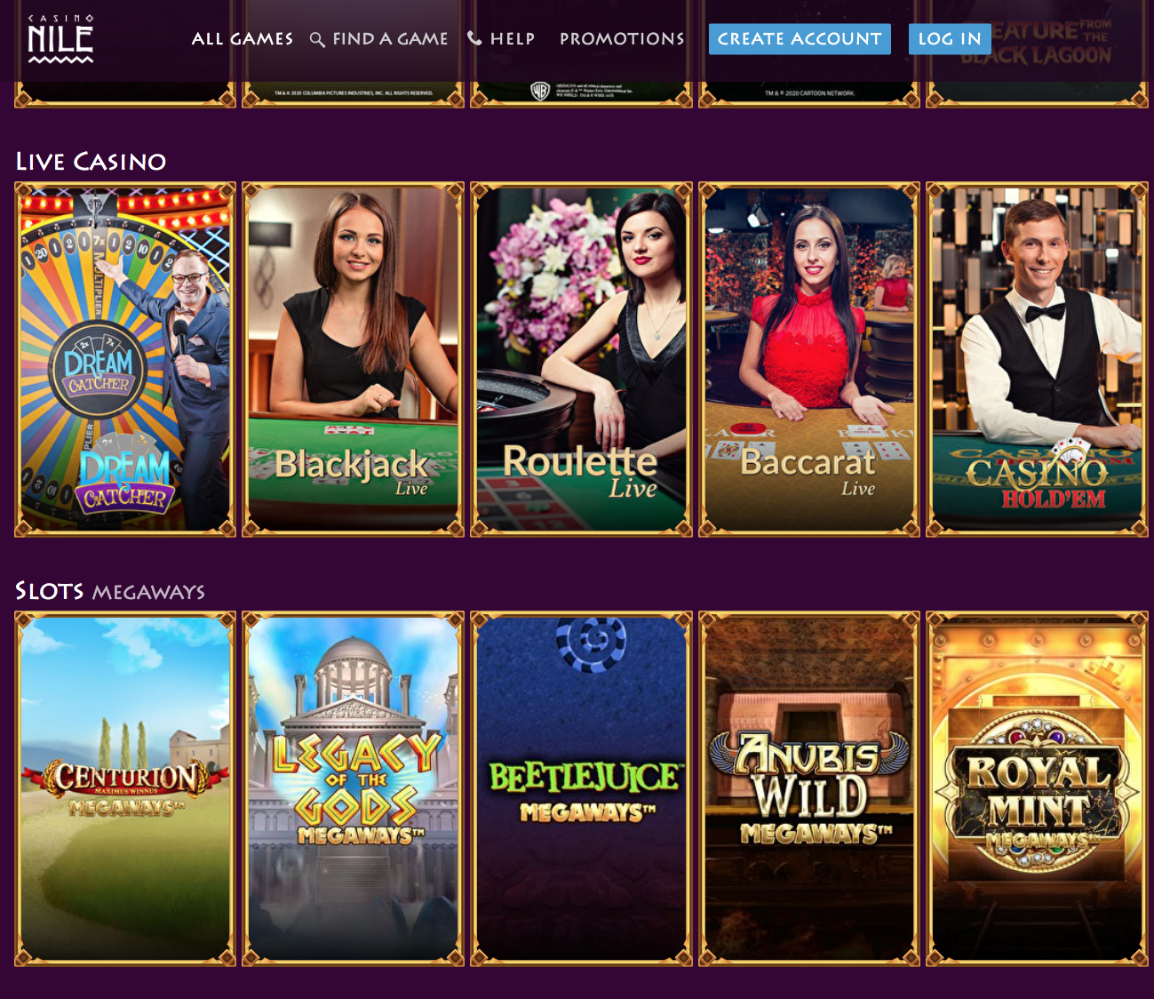 мобильная версия Casino NILE 100 руб